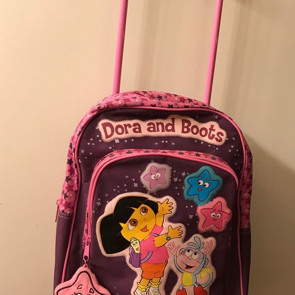 Dora the Explorer and Boots BEST FRIENDS / BUENOS AMIGOS Rolling Backpack NWT. - Picture 2 of 8